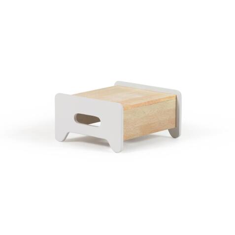 Marche-pied pour enfant Cecilia en bois de pin massif naturel et blanc FSC MIX Credit