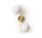 DE_Applique Mahala en acier finition laiton avec 2 boules en verre émaillé