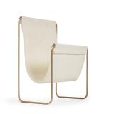 Siana beige magazine rack in golden metal