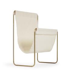 Revistero Siana beige y metal dorado