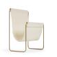 Siana beige magazine rack in golden metal