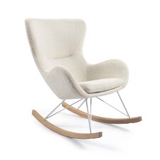 Fauteuil à bascule Vania bouclette blanc