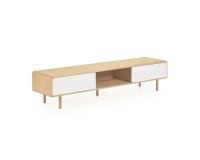 Mueble TV Anielle 2 puertas de madera maciza y chapa de fresno 180 x 41 cm