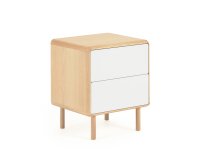 Mesita de noche Anielle de madera maciza y chapa de fresno 50 x 58,4 cm