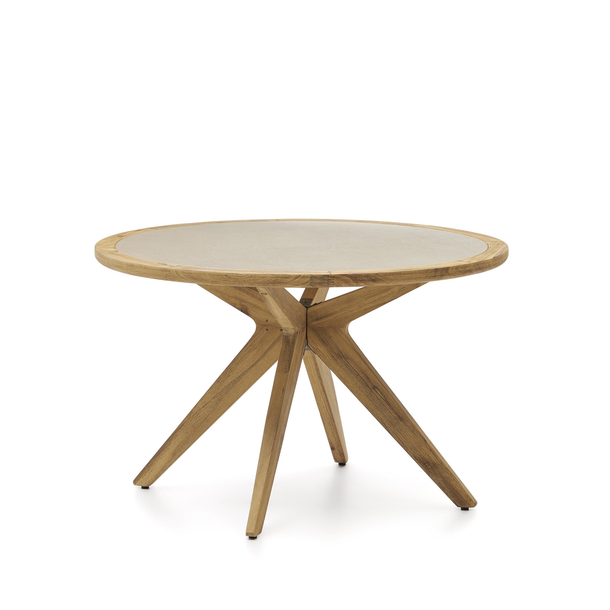 Table ronde Julieta en polyciment et bois d'acacia Ø 120 cm FSC 100%