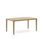 Mesa Better de polycemento beige y madera maciza de acacia 200 x 90 cm FSC 100%