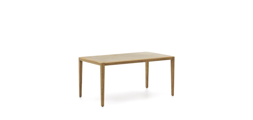 Mesa Better de polycemento beige y madera maciza de acacia 200 x 90 cm FSC 100%