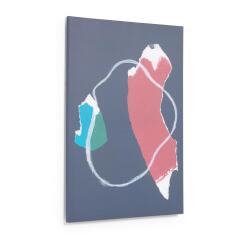 Lienzo abstracto Zoeli azul y rojo 60 x 90 cm