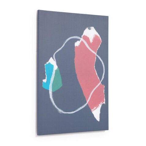 Zoeli blauw en rood abstract canvas 60 x 90 cm