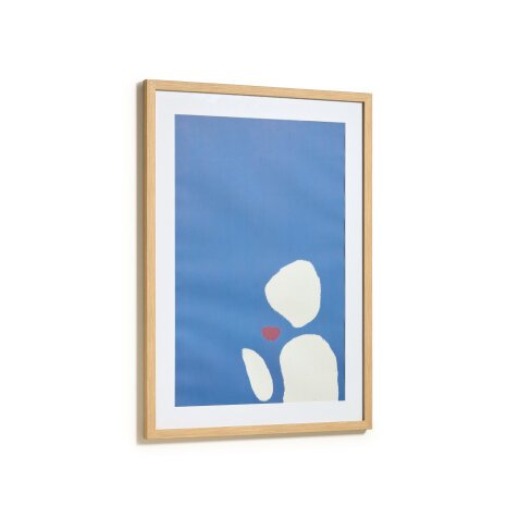 Allish painting with blue and white shapes, 50 x 70 cm