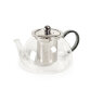 Eumelia transparent and grey glass teapot