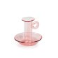 Bougeoir petit format Yumalay en verre rose