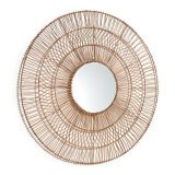 Viviana ratan mirror with a natural finish, Ø 110 cm