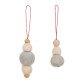 Dempsey set of 2 hanging bauble strings made from grey felt