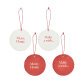Nathaniel set of 4 hanging baubles in white and red paper