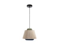 Lámpara de techo Yuvia de algodón con acabado beige y azul