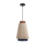 Yuvia katoenen plafondlamp met beige, blauwe en terracotta afwerking