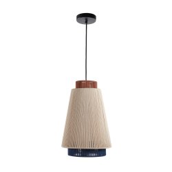 Yuvia katoenen plafondlamp met beige, blauwe en terracotta afwerking