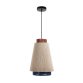 Abat-jour suspension Yuvia en coton finition beige, bleue et terracotta