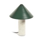 Lampe de table Valentine en marbre blanc et métal peint en vert