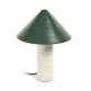 Valentine tafellamp in wit marmer en metaal met groene afwerking