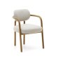 Chaise Melqui beige en bois de chêne avec finition naturelle