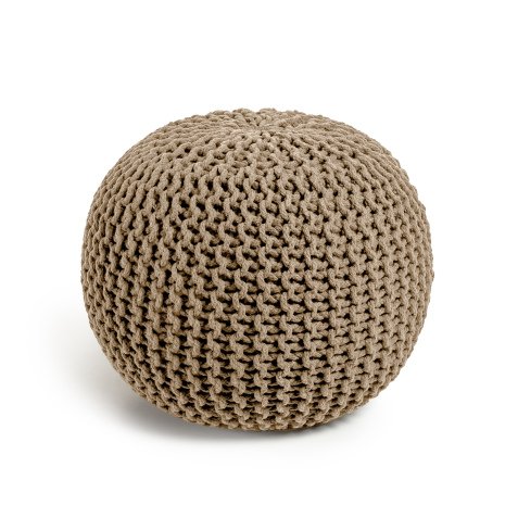 Chloe round pouffe, 100% cotton, Ø 50 cm