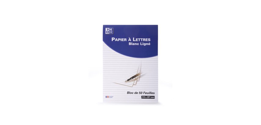 Bloc De Correspondance Oxford Endosse 210X297 100P Optik P. Ligne 8Mm Tete+Pied Blanc