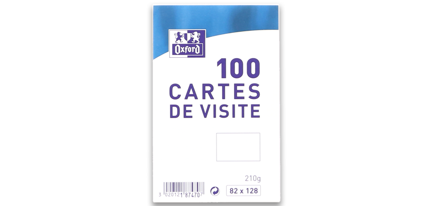 Carte de visite Oxford 82x128 x100 en paquet