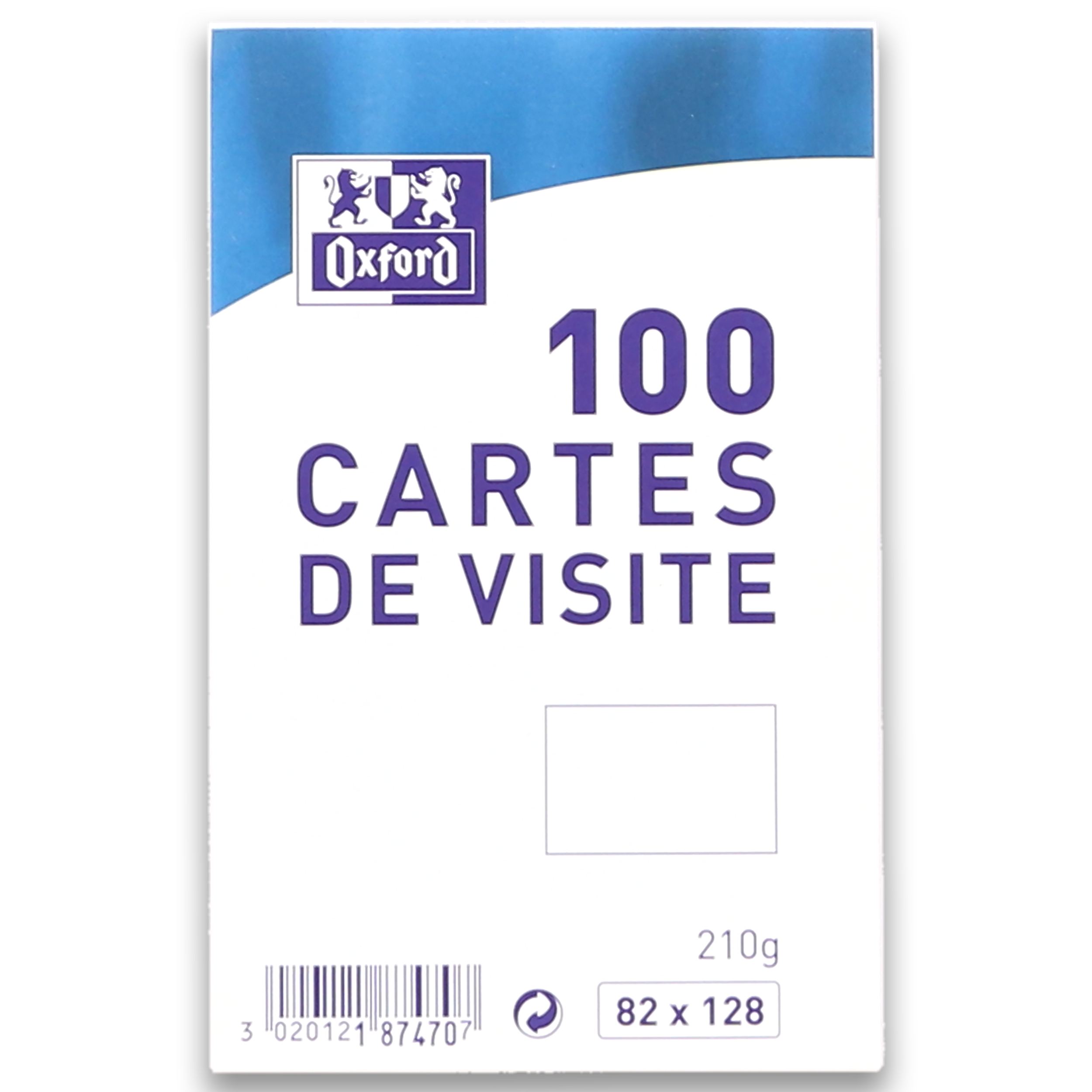 Carte de visite Oxford 82x128 x100 en paquet