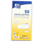 lot de 50 EnveloPPes Oxford 110x220 auto adhesive precasee - blanc