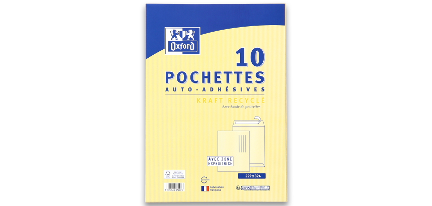 Pochette Oxford 229x324 x10 auto adhesive zone d expedition