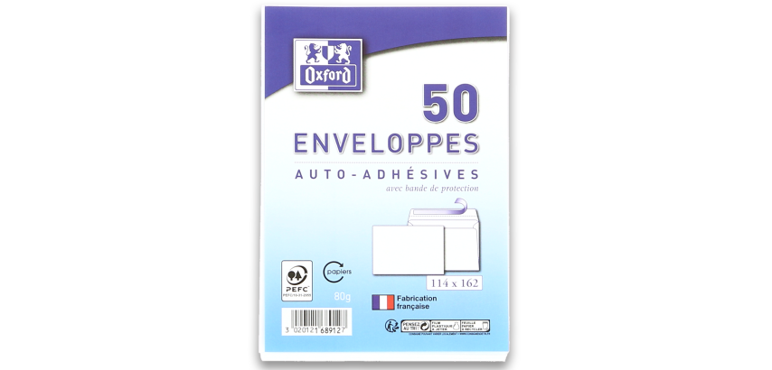 EnveloPPe Oxford 114X162 X50 Auto Adhesive