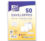 Lot de 50 EnveloPPes Oxford 114x162  auto adhesive precasee - blanc