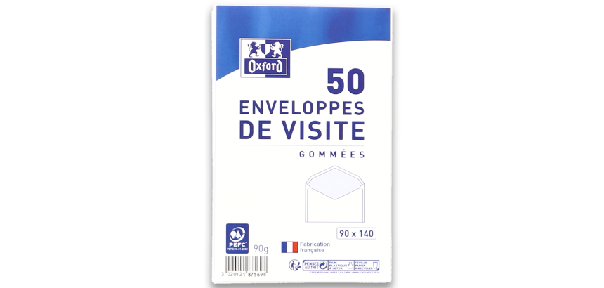 EnveloPPe Oxford 90X140 X50 Gommee De Visite