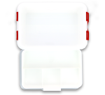 Boite rangement pharma sunware 6l pp opaque blanc avec trieur separateur