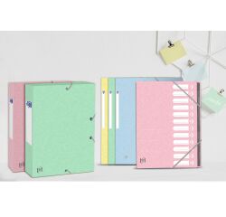 Boite Oxford top file + 24x32 dos de 25mm assorti pastel