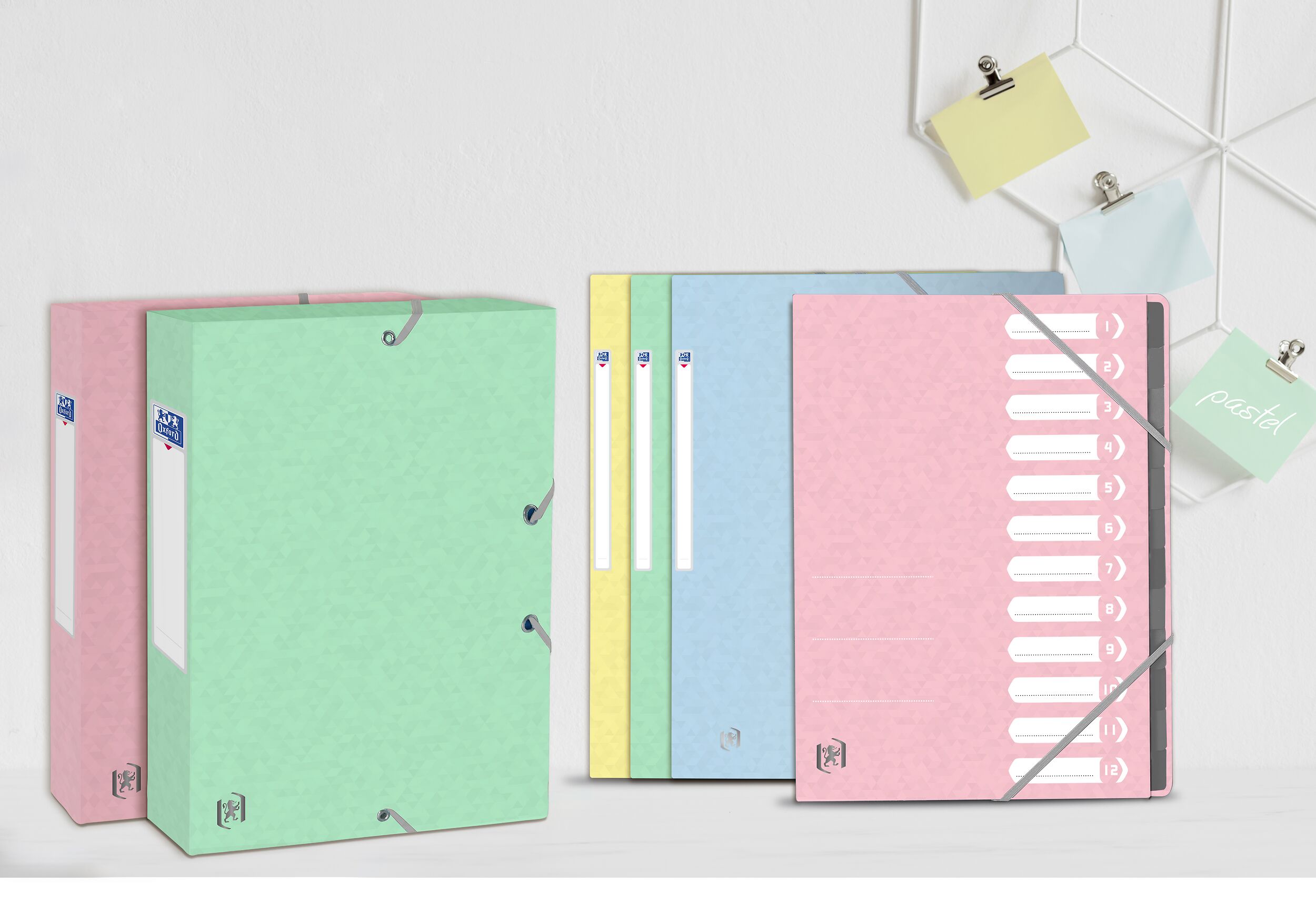 Boite Oxford top file + 24x32 d40 assorti pastel