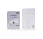 Paquet 5 pochettes Oxford 180x265 kraft blanc auto adhesive matelassées