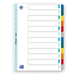 Intercalaires neutres a4 12 positions colore 170g blanc