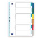 Intercalaires neutres a4 6 positions  colore 170g blanc