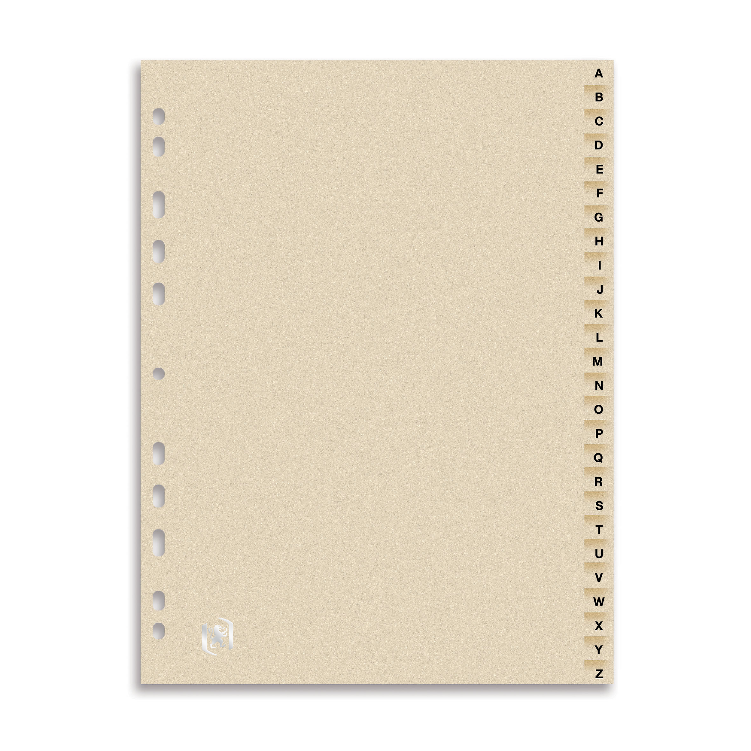 Intercalaires alphabetiques a4 26 positions carte forte 240g beige