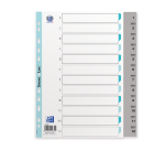 Intercalaire numerique a4xl 12positions polypro 12/100 gris