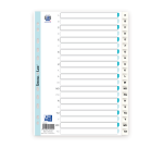 Intercalaires alphabetiques a4 20 positions polypro 15/100 blanc