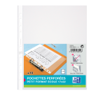 Lot de 10 pochettes perforées 17x22 polypro lisse incolore