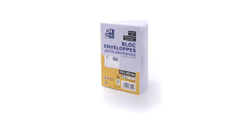 Bloc D EnveloPPe Oxford 114X162 X50 Auto Adhesive Precasee Ouv Facile Invio