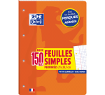 Feuilles Simples Detachables Oxford 210X297 150P Optik P. Endossees 4 Trous Q5/5+Marge