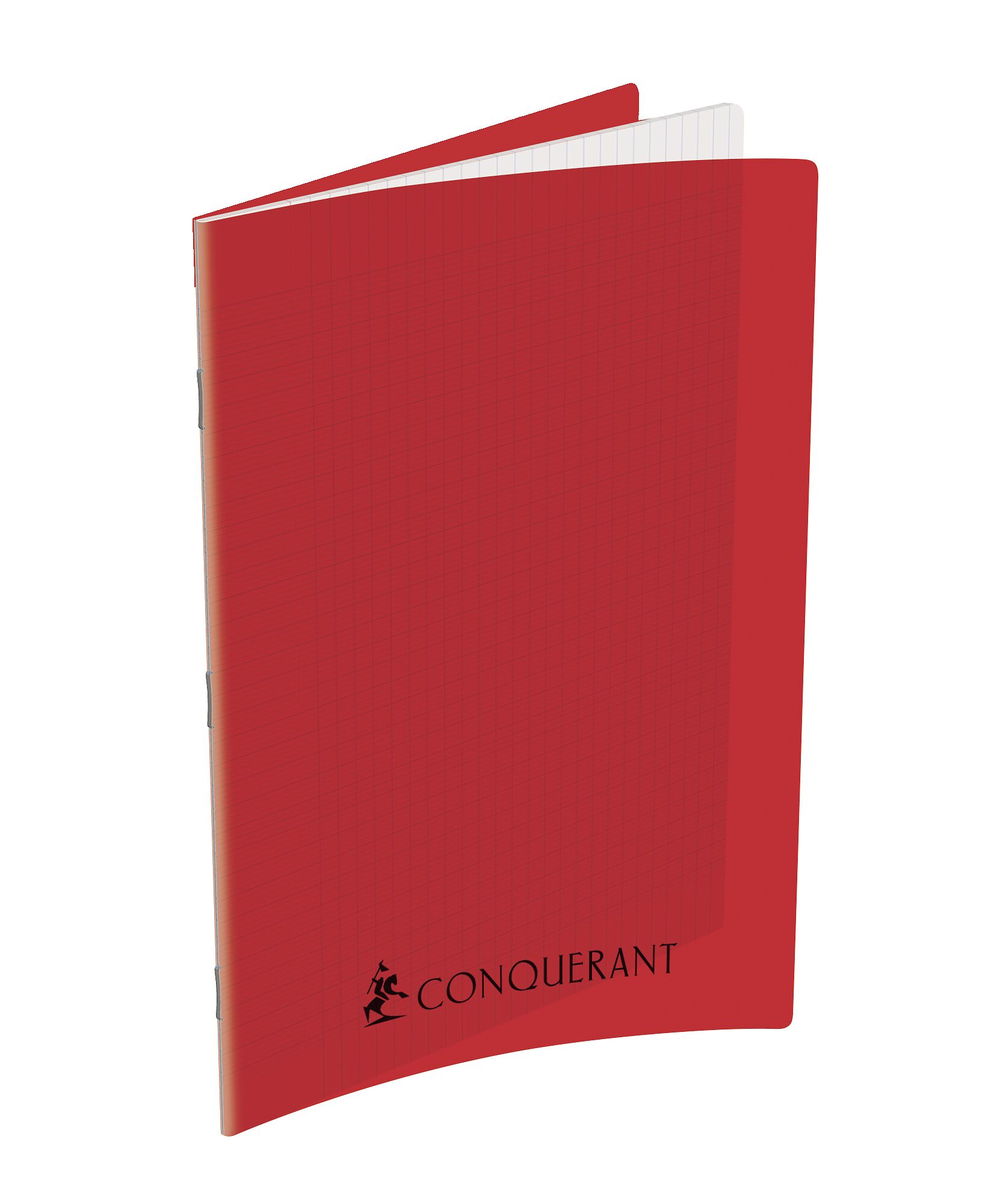 Cahier Conquerant 7 agrafe 210x297 192p 70g seyes polypro rouge