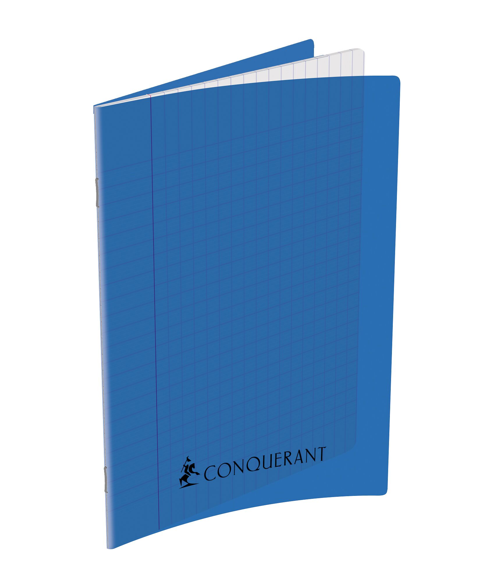 Cahier Conquerant 7 agrafe 210x297 192p 70g seyes polypro bleu