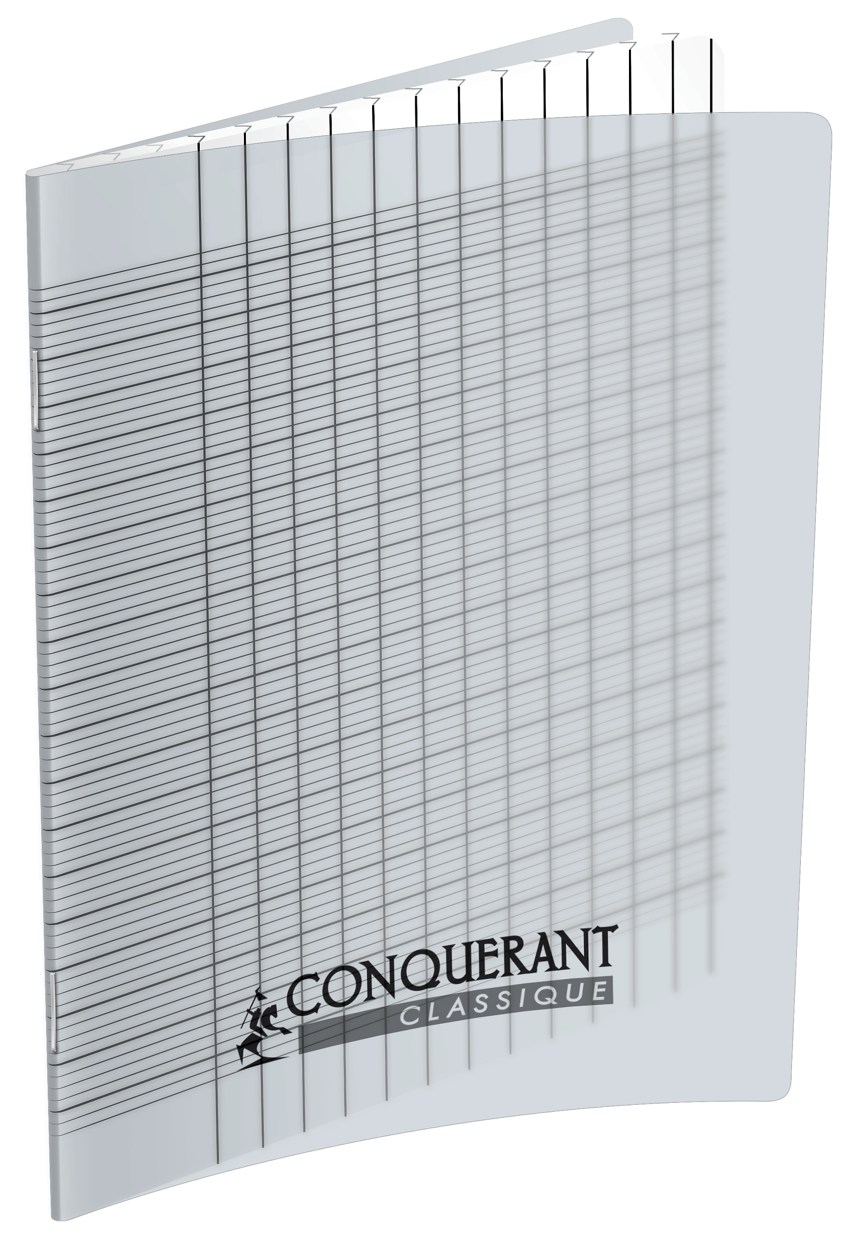 Cahier deficients visuels Conquerant agrafe 170x220 96p 90g seyes 2,5mm polypro incolore